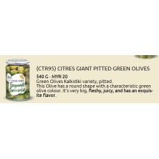 CITRES GIANT PITTED GREEN OLIVES (540G)