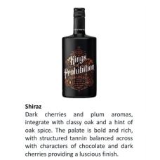 KING OF PROHIBITION SHIRAZ LUCKY LUCIANO 14% (750ML/BTL)