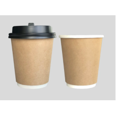 8OZ DOUBLE WALL HOT BROWN CUP 25PCS X 20PKT X CTN