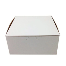 WHITE CAKE BOX 10.5INCH (L) X 10.5INCH (W) X 4.5INCH (H) - 100PCS X PKT