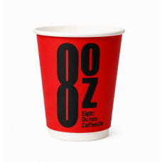 8OZ DOUBLE WALL CUPS RED 25 PCS X PKT